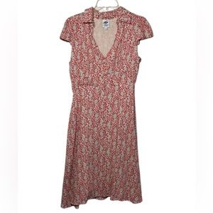 Lemisee! Australia Cotton Dress With Cap Sleeves V-Neck Collar Lined Size 4
